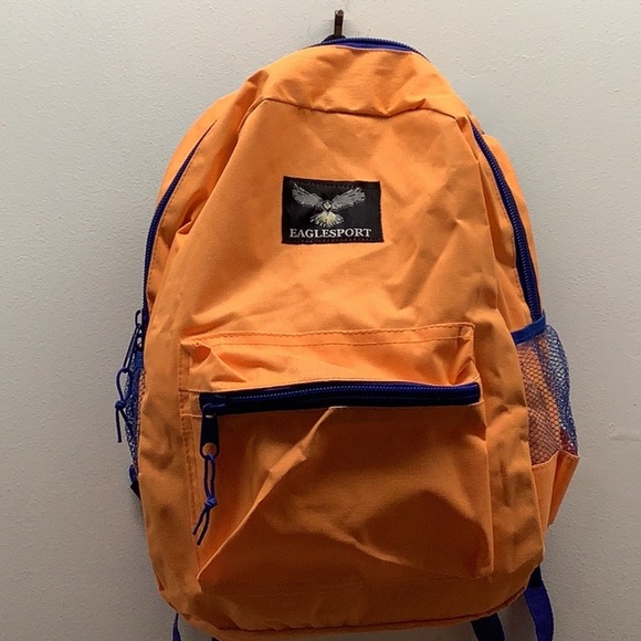 Eaglesport Stylish Orange Backpack With Blue Accents. Preloved - Picture 1 of 10